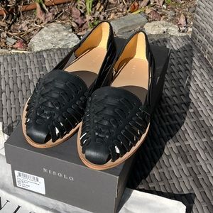 Nisolo Black Huarache flat sandals